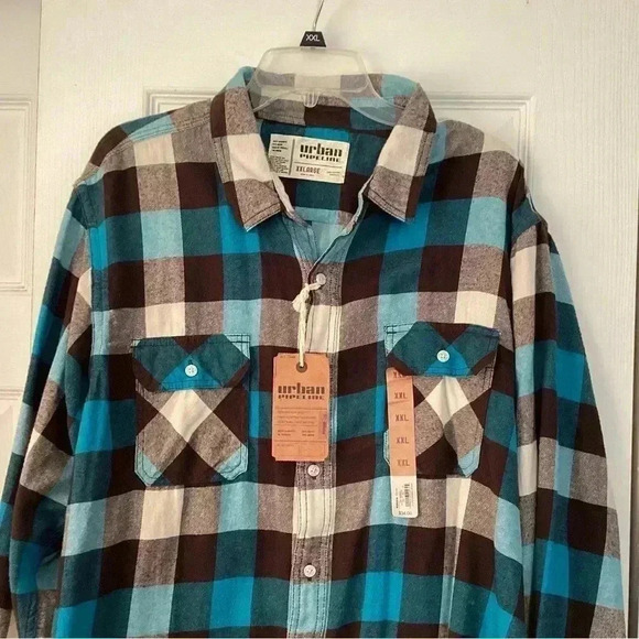 NWT Urban Pipeline Flannel Shirt 400 Mosaic long sleeve shirt Size XXL - Picture 3 of 5